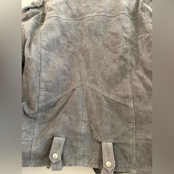 Chelsea & Violet Gray Suede Leather Moto Motorcycle Jacket Women’s Lined size M - Picture 2 of 13